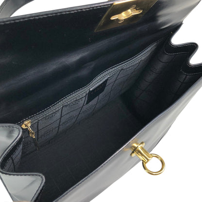 CELINE Gancini Toggle Clasp Handbag Black Vintage gpjwxc