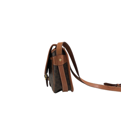 CELINE Macadam Front Buckle Shoulder bag Brown Vintage 5zhw5w