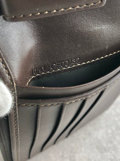 CELINE Macadam Folded Wallet Brown Vintage a4ijew