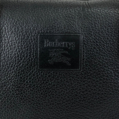 BURBERRY Logo Embossed Handbag Boston bag Black Vintage 2cz4a2