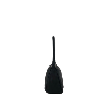 PRADA Tessuto Triangle Logo Small Handbag Black Vintage 7u2u85