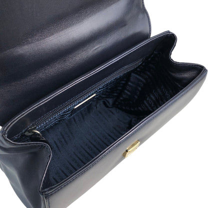 PRADA Logo Chain houlder bag Black Vintage 8snhrv