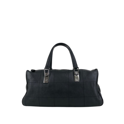 CHANEL Chocolate Bar Handbag Boston bag Black Vintage 6yfva8