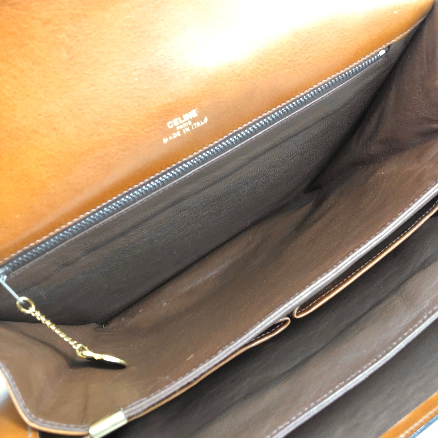 CELINE Triomphe Shoulder bag Camel Vintage jujrbn