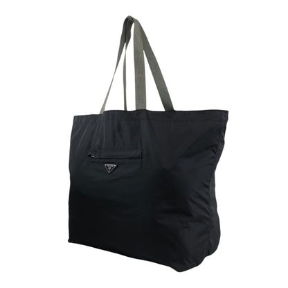 PRADA Tessuto Triangle Logo Totebag Black Vintage kctbn3