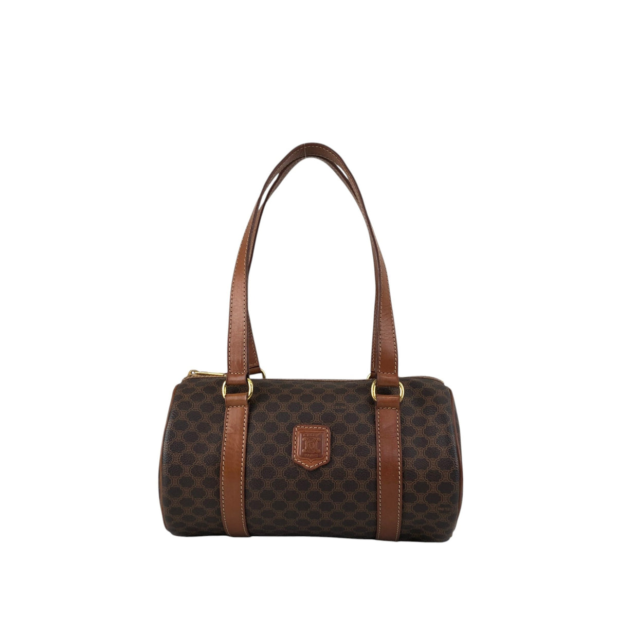CELINE Macadam Blason Handbag Brown Vintage d6ntg2