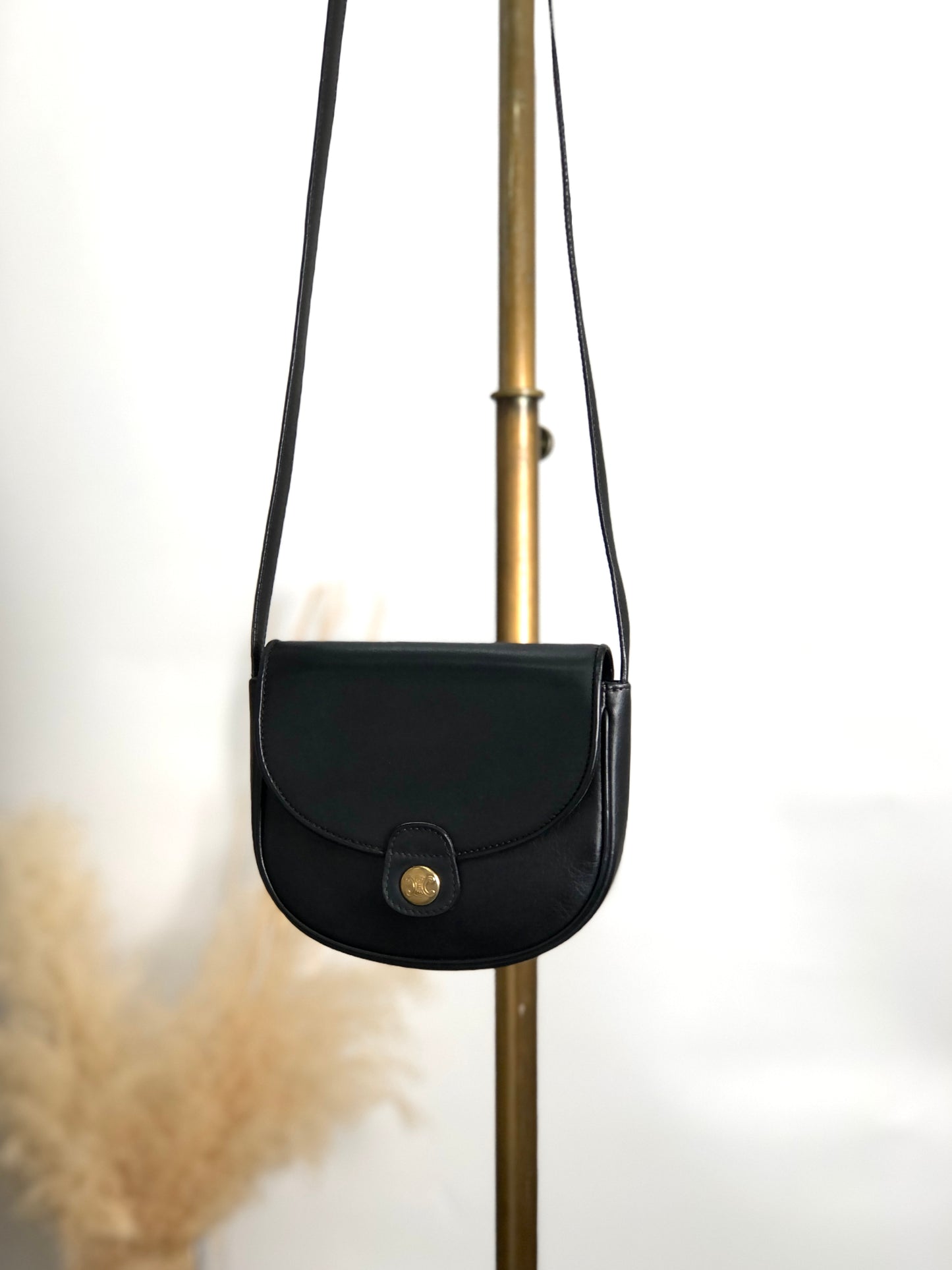 CELINE Triomphe Small Shoulder bag Black Vintage sdepih