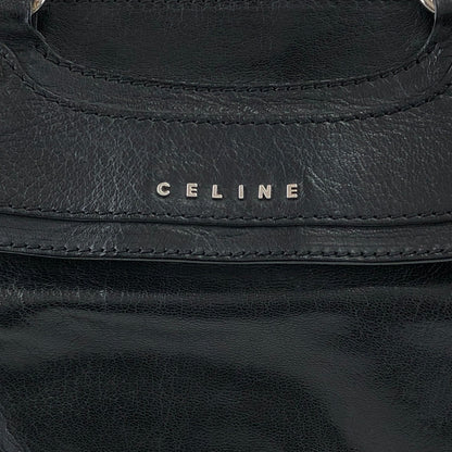 CELINE Horse Carriage Logo Handbag Black Vintage v5s4uu