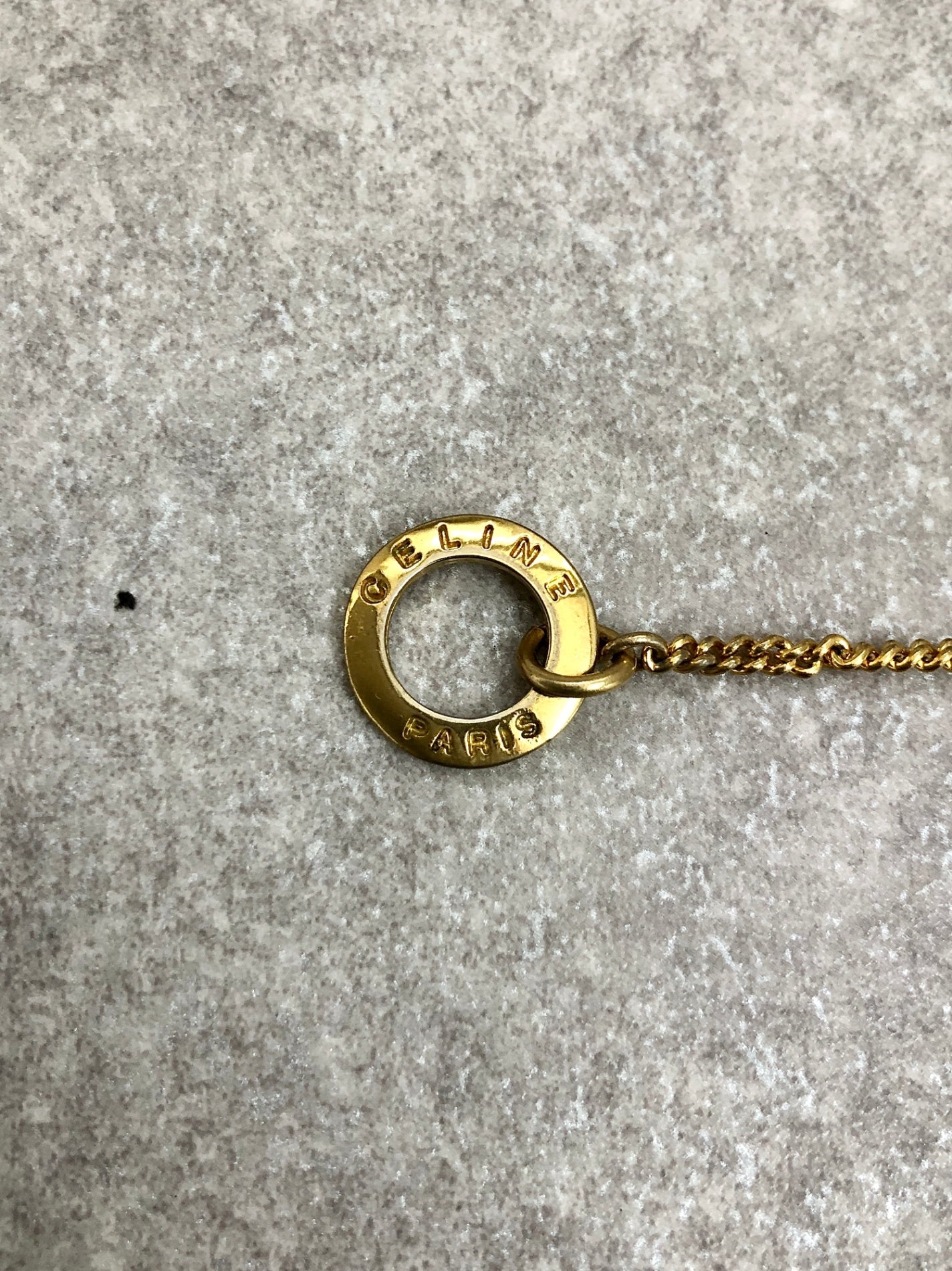 CELINE Triomphe Necklace Gold Vintage 4evd2y