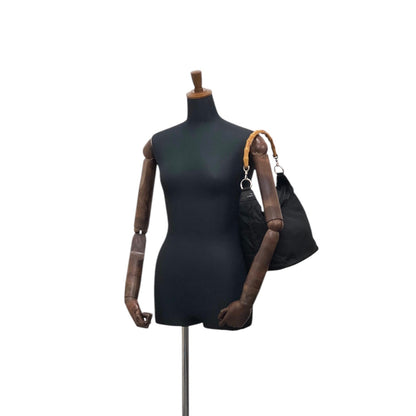GUCCI Bamboo Shoulder bag Black Vintage vubsbu