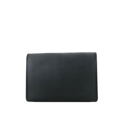 Christian Dior Logo Honeycomb Pattern Drawstring Chain Crossbody Shoulder bag Black Vintage fm82u8