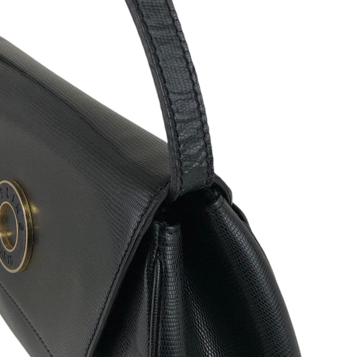 CELINE Circle Logo Shoulder bag Black Vintage ucvasz