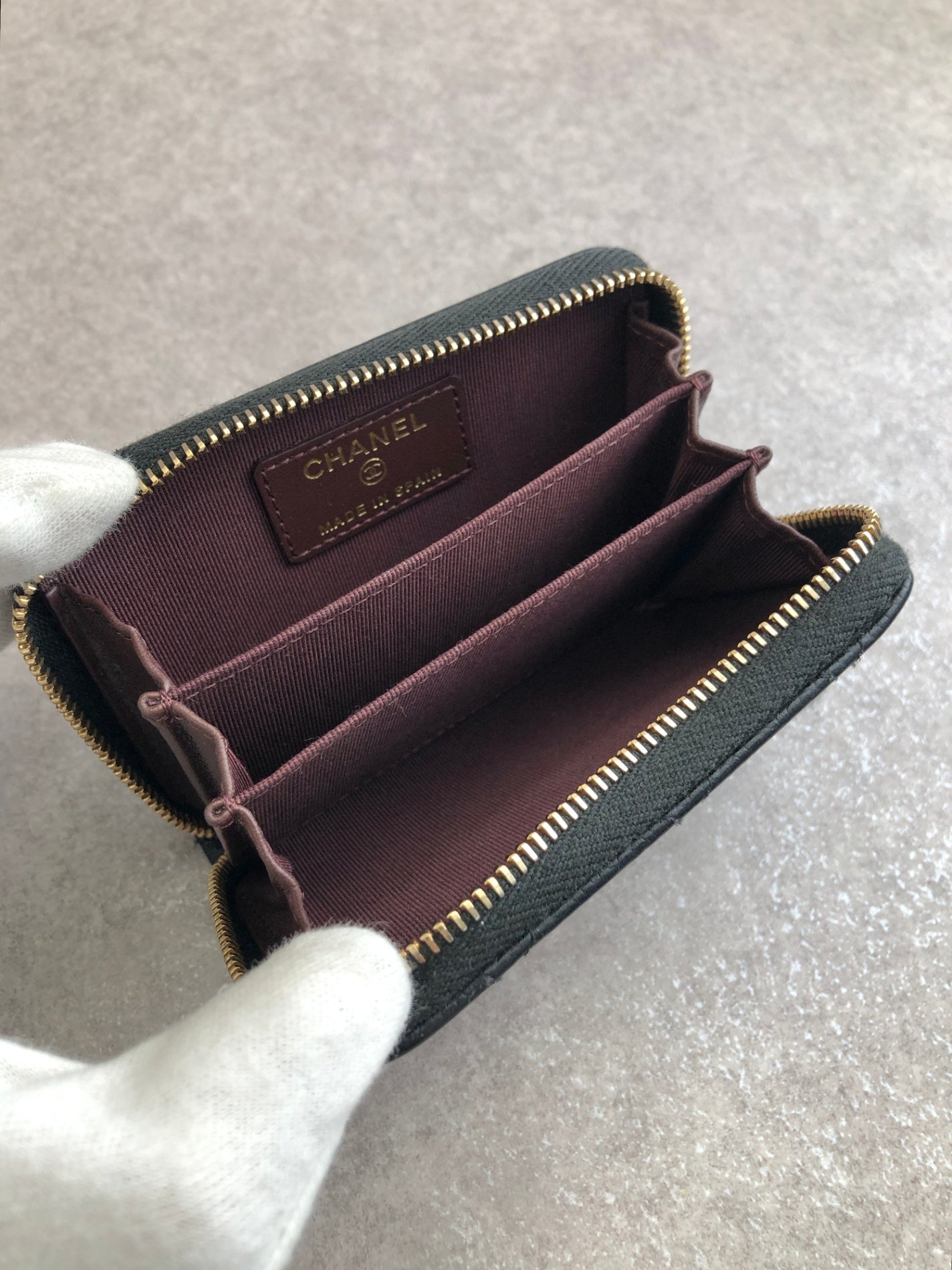 CHANEL Coco Mark Coin Purse Black Vintage fputsn