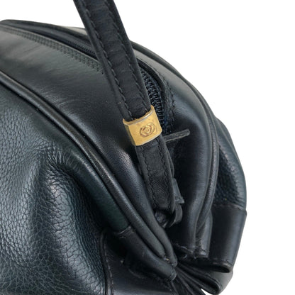GUCCI Logo Embossed Shoulder bag Navy Vintage e4surv