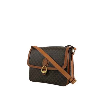 CELINE Macadam Horse Bit Shoulder bag Brown Vintage mcvths