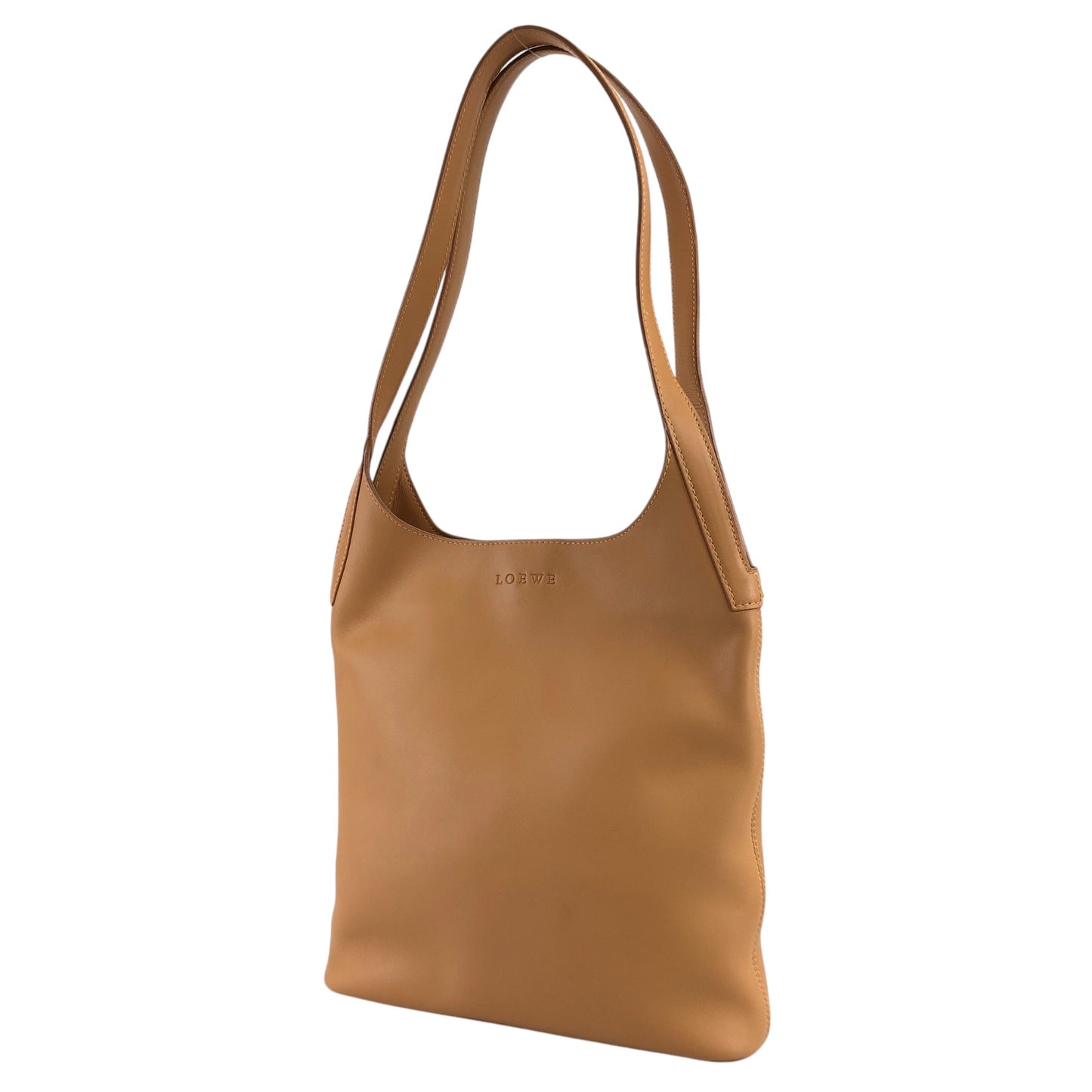 LOEWE Logo Embossed Shoulder bag Brown Vintage r7ivdg