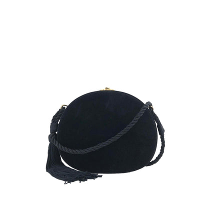 CELINE Triomphe Turn Lock Tassel Shoulder bag Black Vintage d2kx88