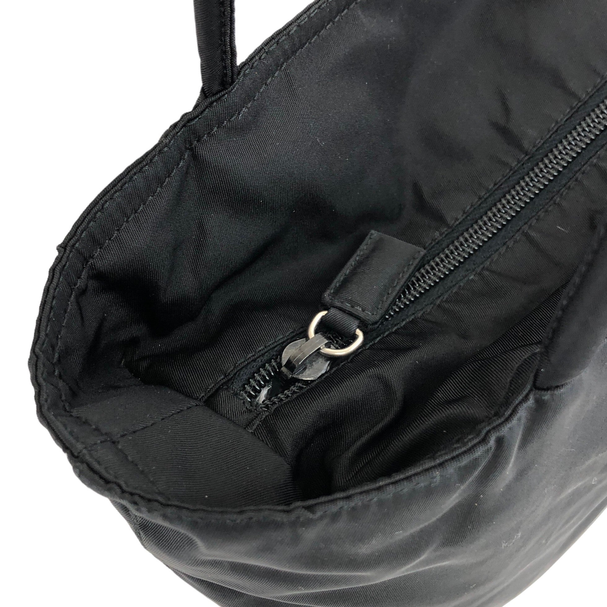 PRADA Triangle Logo Nylon Handbag Totebag Black Vintage PRADA Triangle Logo Nylon Handbag Totebag Black Vintage