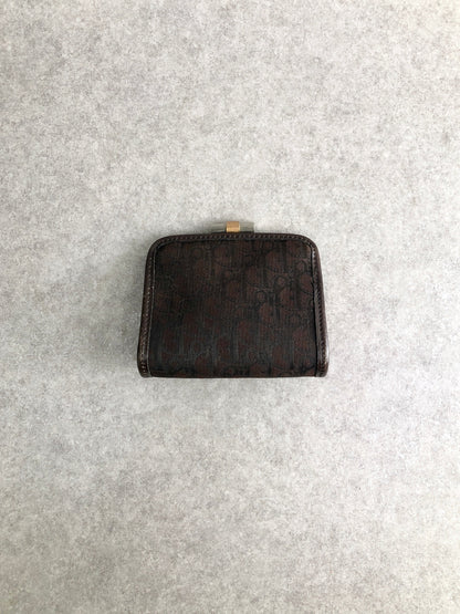 Christian Dior Trotter Clasp Coin Purse Brown Vintage 7pi2nd