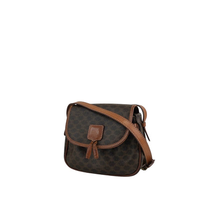 CELINE Macadam Blason Tassel Shoulder bag Brown Vintage hkgap3