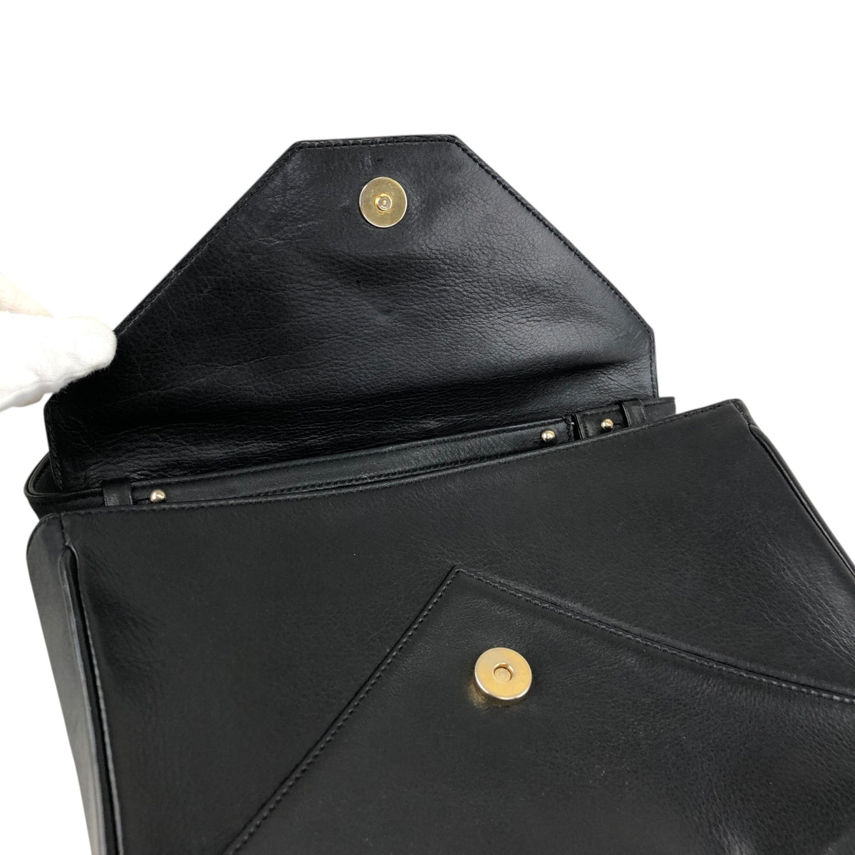 CELINE Triomphe Shoulder bag Black Vintage y7xmc7