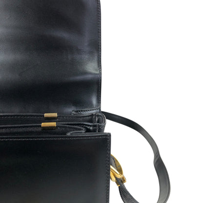 CELINE Horse Carriage Crossbody Shoulder bag Black Vintage 4mrnet