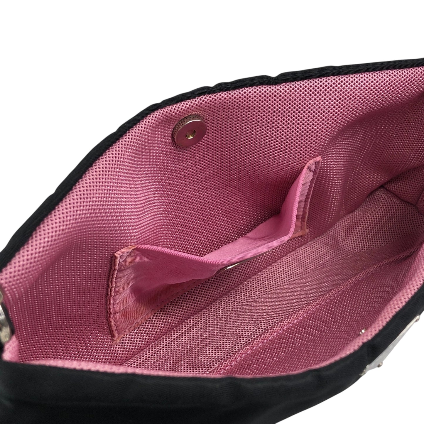 PRADA Tessuto Triangle Logo Shoulder bag Black Vintage 3nedhc