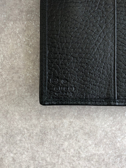 GUCCI Logo Embossed Folded Wallet Black Vintage cbzwwy