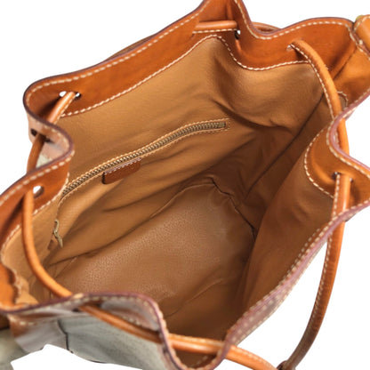 CELINE Macadam Blason Drawstring Shoulder bag Beige Vintage xyjee7