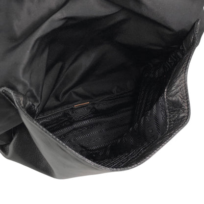 PRADA Triangle Logo Shoulder bag Black Vintage g37esw