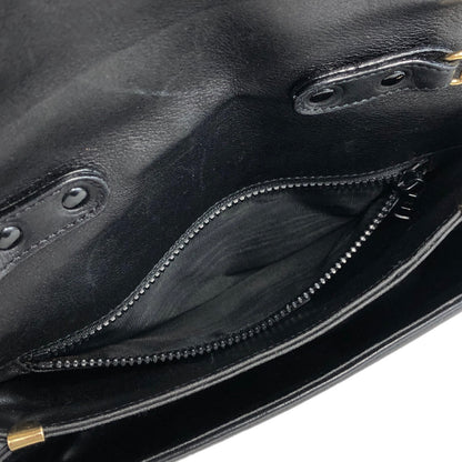 CELINE Triomphe Flap Chain Shoulder Leather Shoulder bag Black Vintage grdgz7