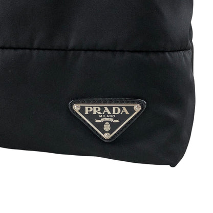 PRADA Tessuto Triangle Logo Two-way Handbag Shoulder bag Black Vintage 4s54ei