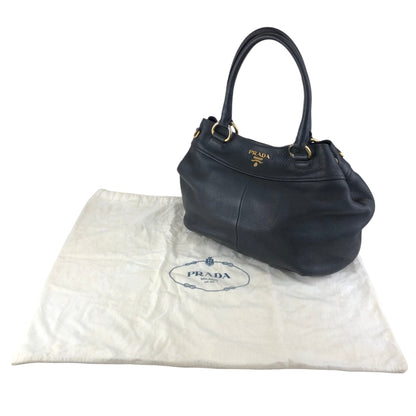 PRADA Logo Handbag Totebag Black Vintage 3ksgpr
