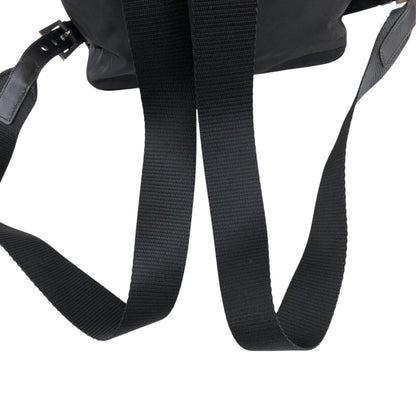 PRADA Triangle Logo Double Pocket Backpack Black Vintage ipfw4s