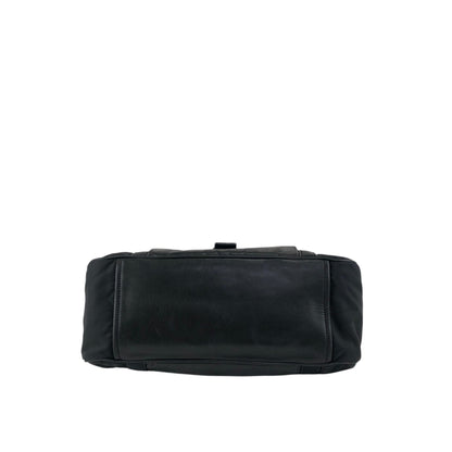 PRADA Triangle Logo Front Buckle Shoulder bag Hobobag Black Vintage kmr53p