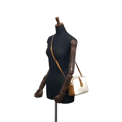 CELINE Macadam Horse Bit Shoulder bag White Vintage wbvsb7