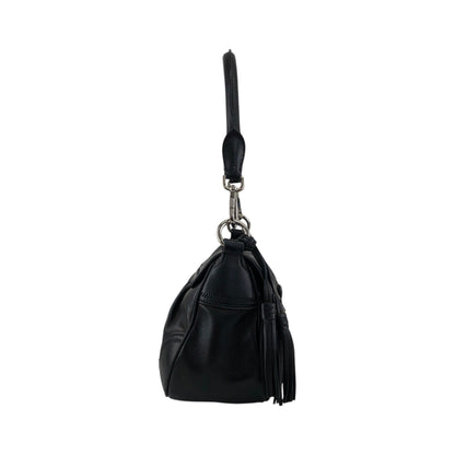 PRADA Front Buckle Handbag Black Vintage 5dmfc4