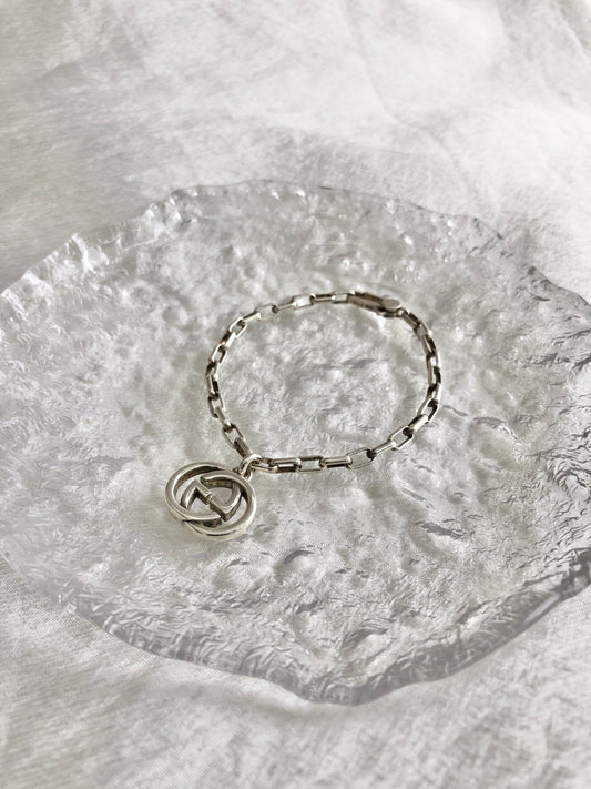 GUCCI Interlocking Bracelet Silver SILVER925 Vintage mviic5