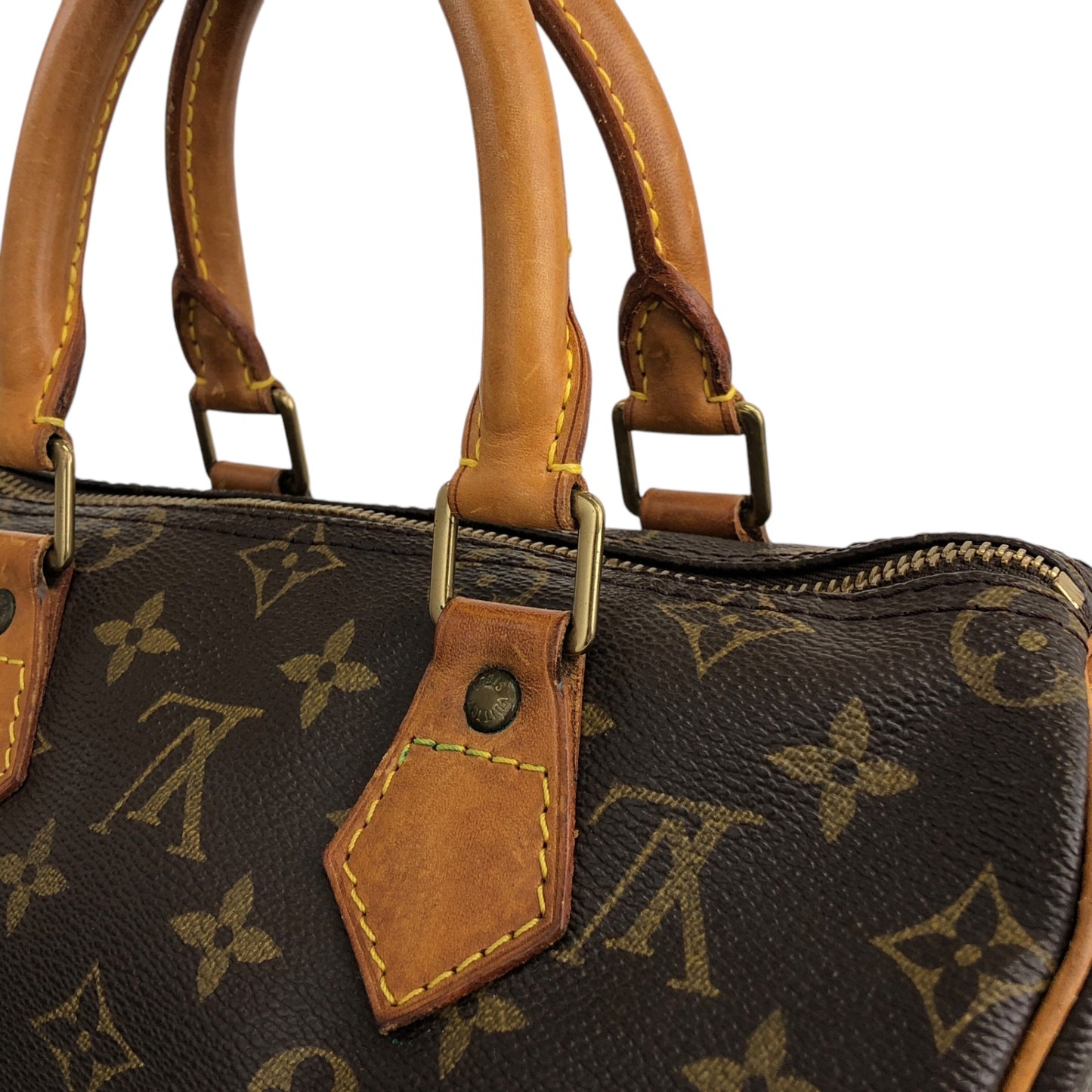 LOUIS VUITTON Monogram Small Boston bag Handbag Brown Vintage 765gwg