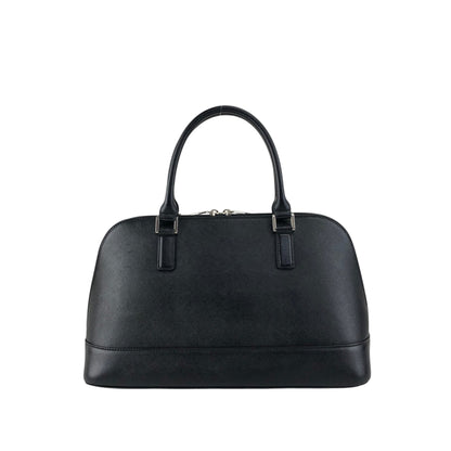 BURBERRY Logo Front Pocket Handbag Black Vintage rvwki4
