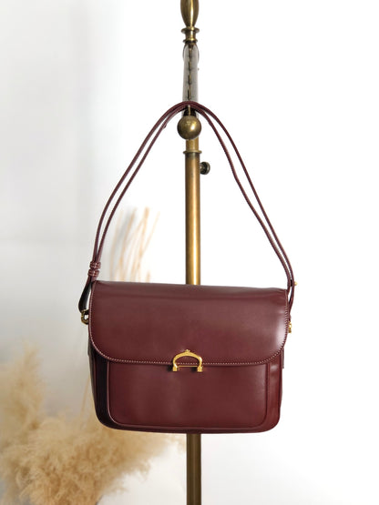 Cartier Horse Bit Shoulder bag Bordeaux Vintage ff8ayd