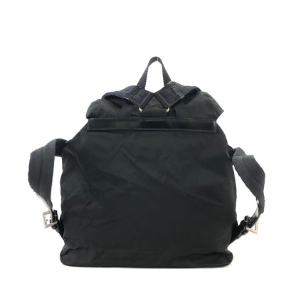 PRADA Triangle Logo Nylon Backpack Black Vintage hfi7ks