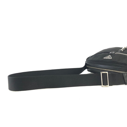 PRADA Triangle Logo Nylon Shoulder bag Black Vintage tfuabp