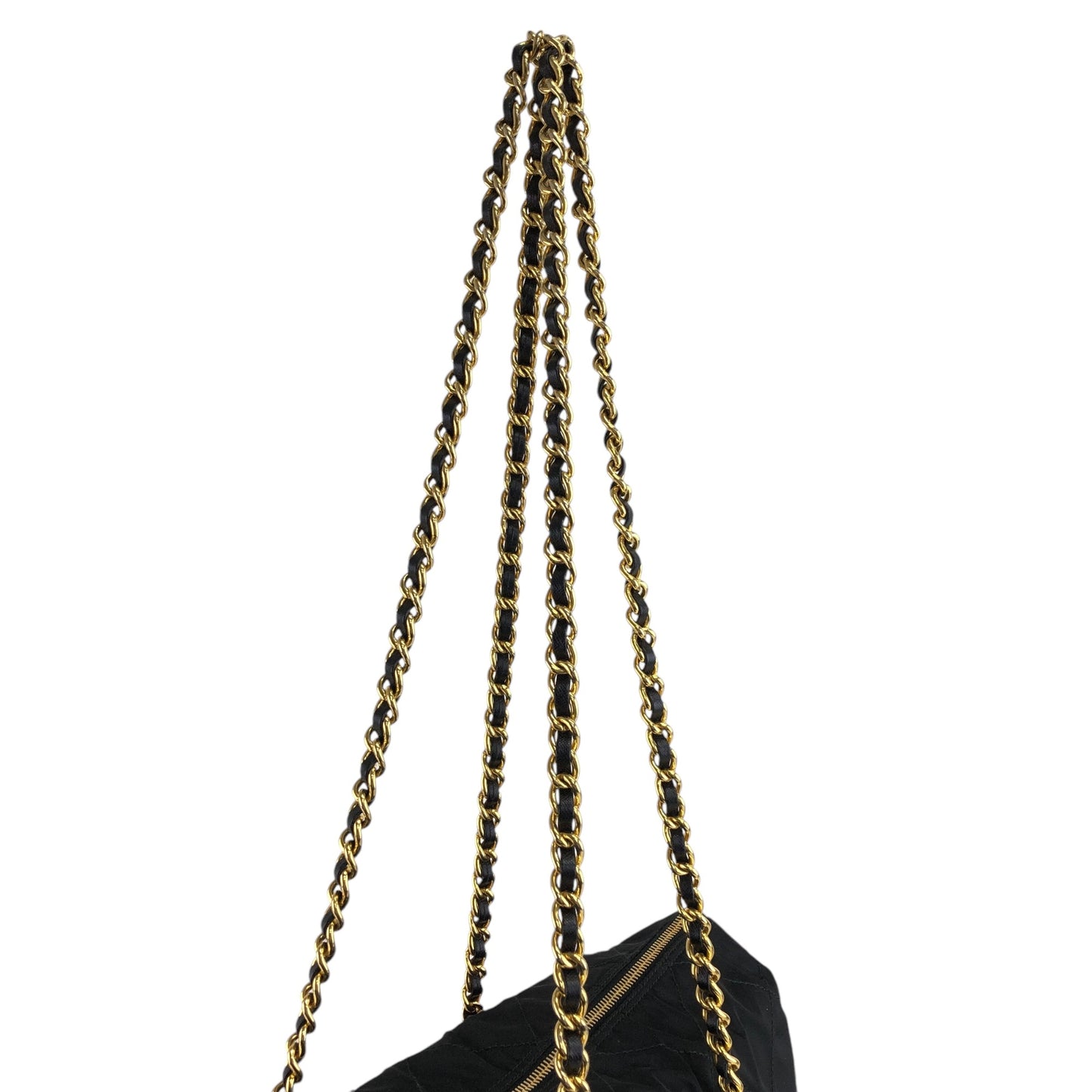 PRADA Triangle Logo Chain Shoulder bag Black Vintage dp2pec