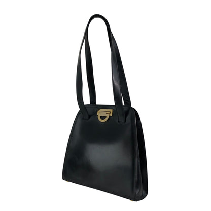 CELINE Gancini Handbag Black Vintage skvha5