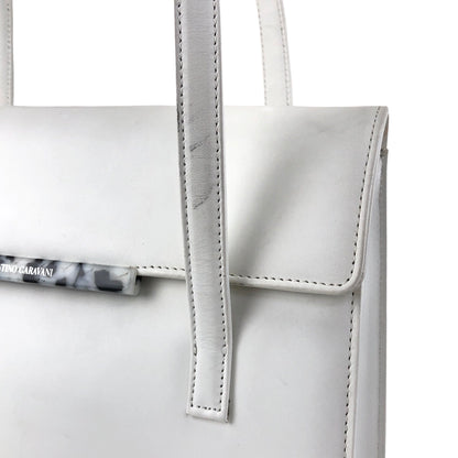 VALENTINO GARAVANI Logo Handbag White Vintage rfwnhz