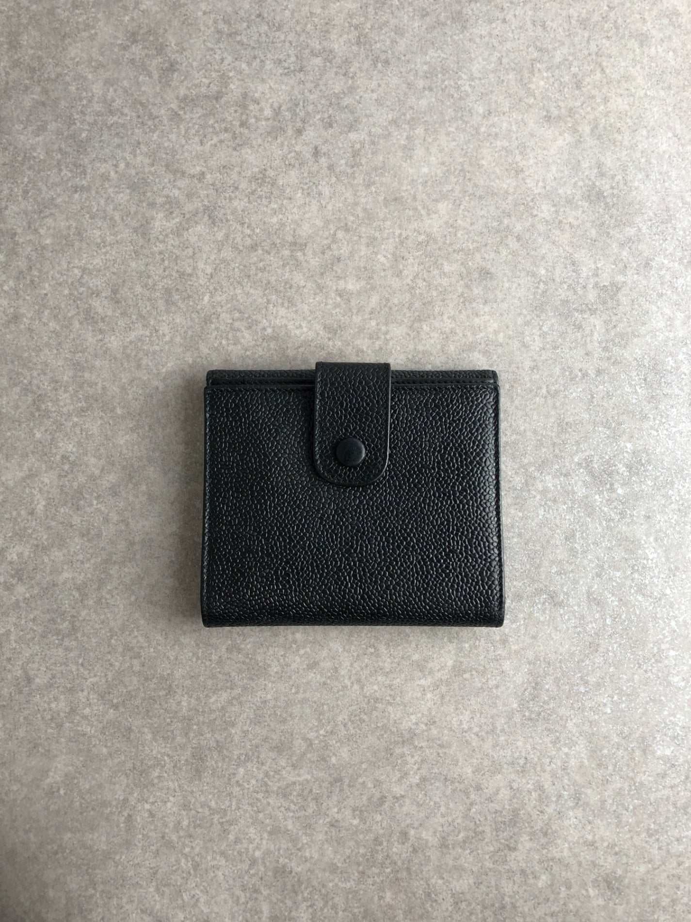 CHANEL Coco Mark Folded Wallet Black Vintage srpd6j