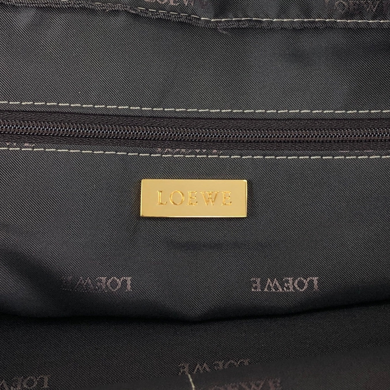 LOEWE Amazona Anagram Small Boston bag Handbag Gold Vintage unh432