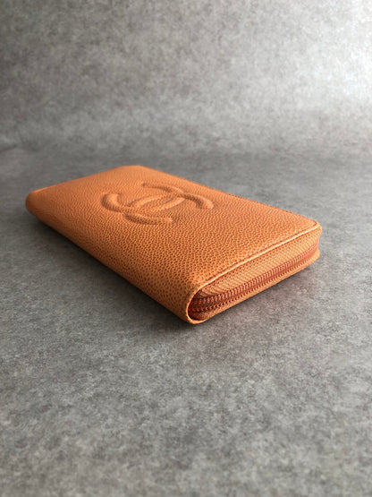 CHANEL Coco Mark Long Wallet Brown Vintage jrtiha