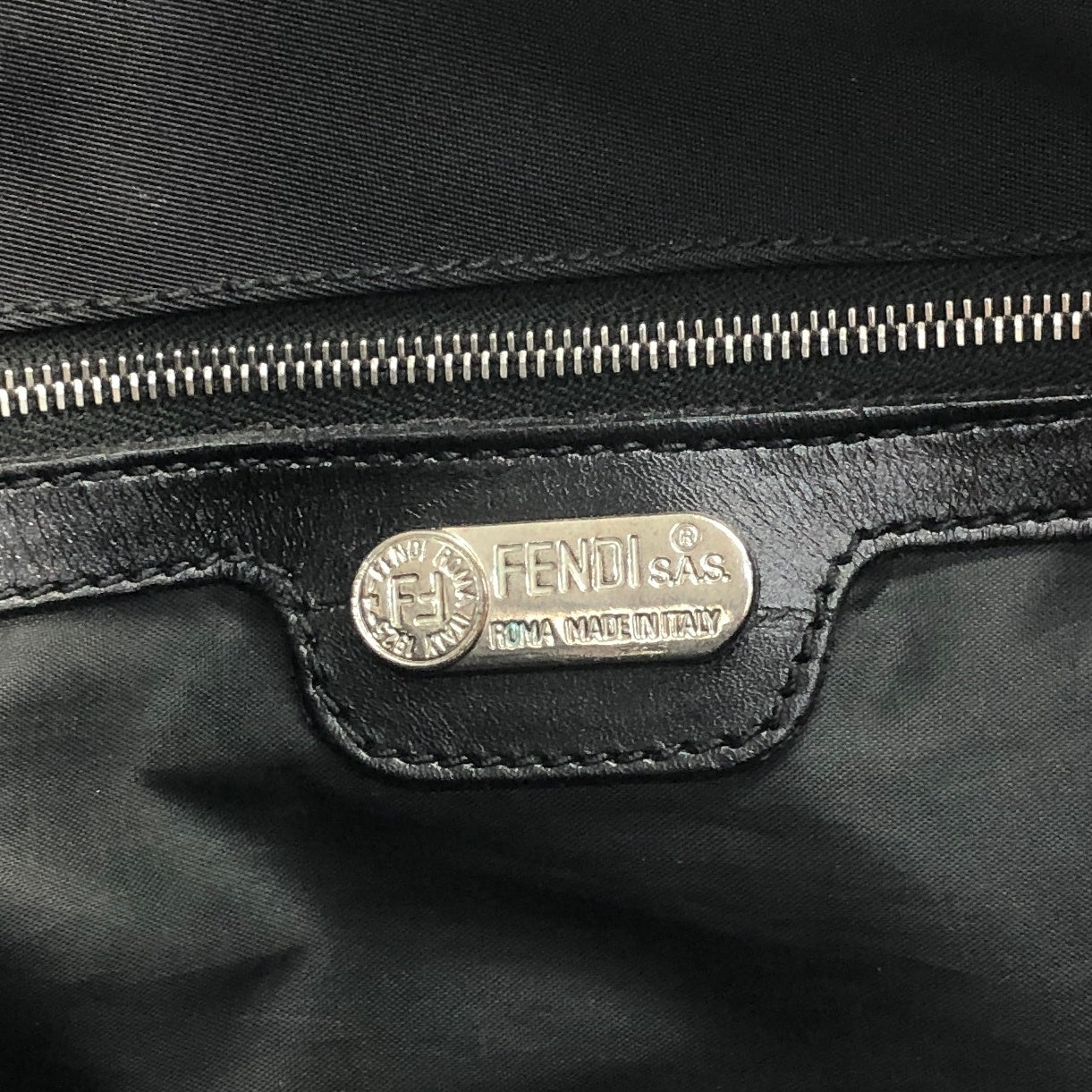 FENDI Logo Backpack Black Vintage cc3usi